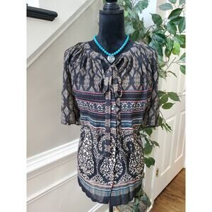 Cato Women's Multicolor 100% Polyester V-Neck Half Sleeve Top Blouse Size 18/20W